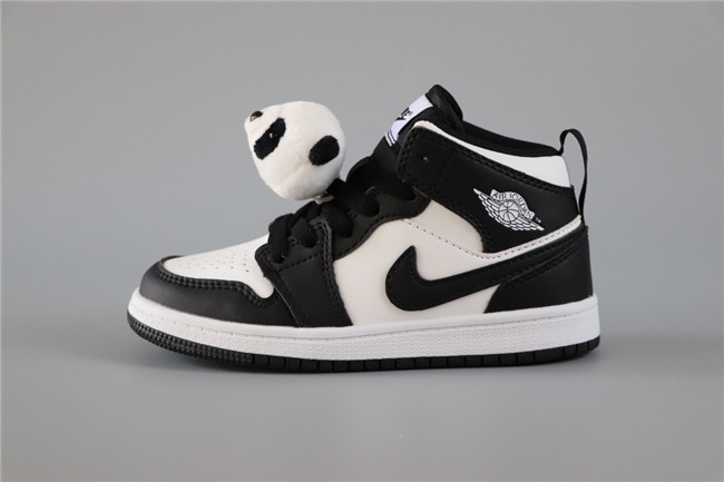 Youth Running Weapon Air Jordan 1 White/Black Shoes 098